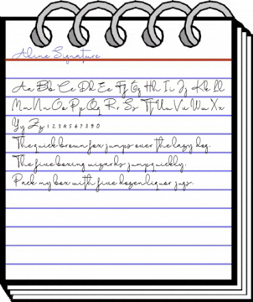 Aline Signature Regular animated font preview