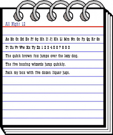 All Night 12 Regular animated font preview All Night 12 Regular animated font preview