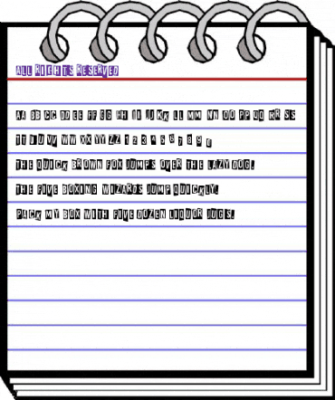 All rights reserved Regular animated font preview