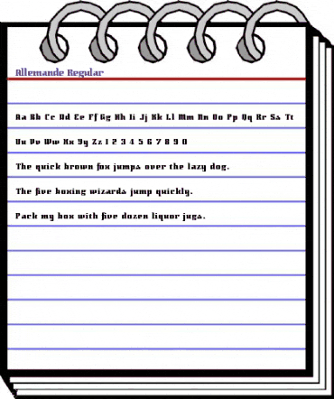 Allemande Regular animated font preview