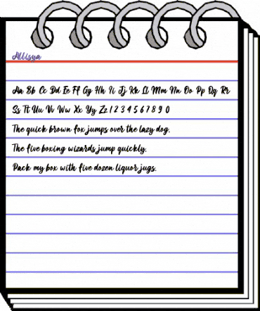 Allisya Regular animated font preview