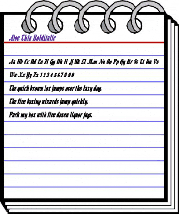 Aloe Thin BoldItalic animated font preview