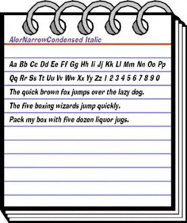 AlorNarrowCondensed Italic animated font preview AlorNarrowCondensed Italic animated font preview