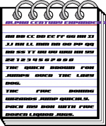 Alpha Century Expanded Italic Regular animated font preview