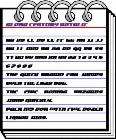 Alpha Century Rotalic Regular animated font preview