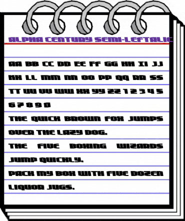 Alpha Century Semi-Leftalic Regular animated font preview