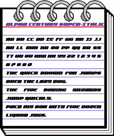 Alpha Century Super-Italic Regular animated font preview