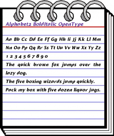 Alphabet2 BoldItalic animated font preview