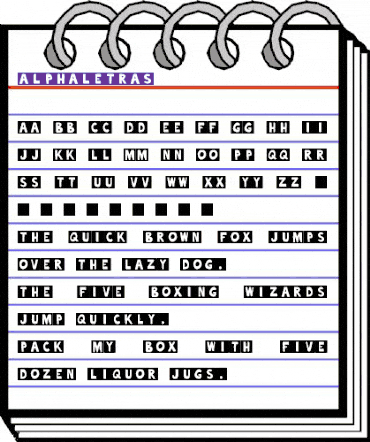 alphaletras Regular animated font preview