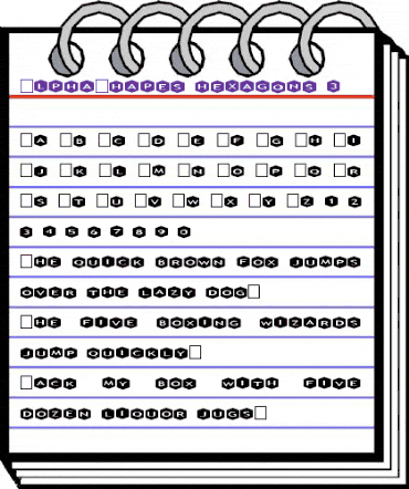 AlphaShapes hexagons 3 Normal animated font preview