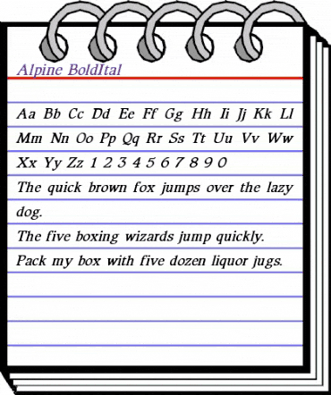 Alpine-BoldItal Normal animated font preview