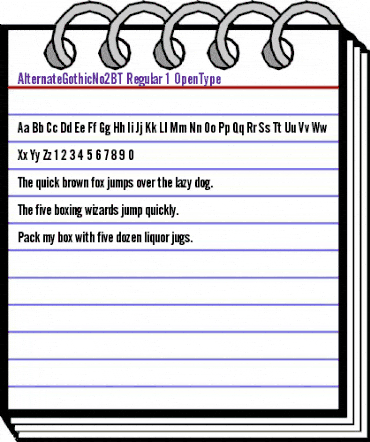 Alternate Gothic No.2 Regular animated font preview Alternate Gothic No.2 Regular animated font preview