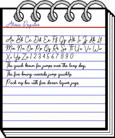 Aluria Regular animated font preview