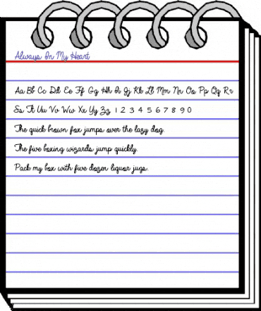 Always In My Heart Regular animated font preview