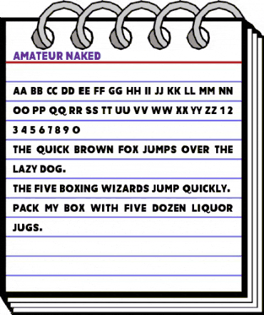 Amateur Naked Regular animated font preview