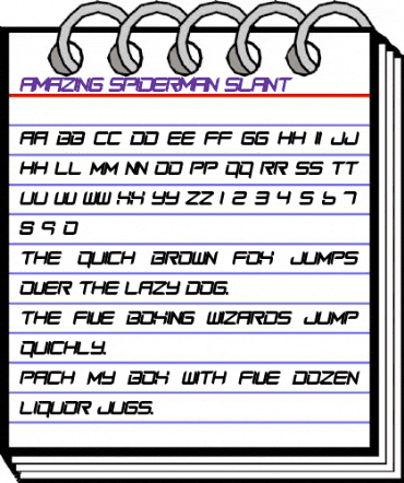 Amazing Spider Man slant Regular animated font preview