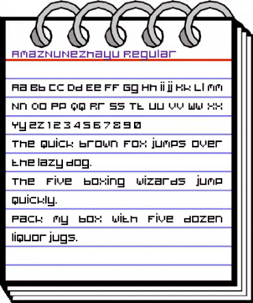 AmazNuNezhayu... Regular animated font preview