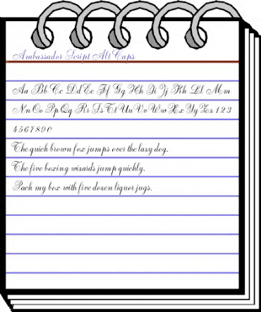 Ambassador Script Alt Caps Regular animated font preview