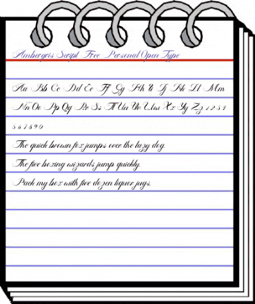 Ambergris Script Free Personal Regular animated font preview