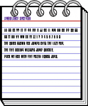 ambulance shotgun Regular animated font preview