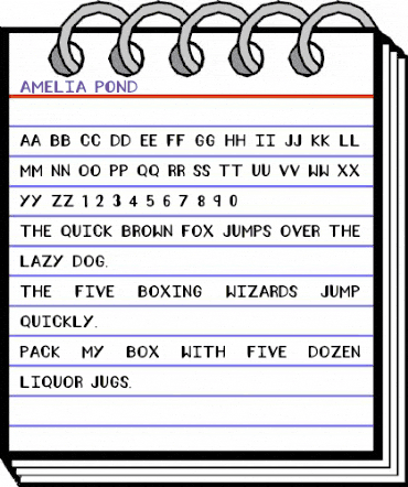 AMELIA POND Medium animated font preview