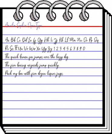 Amelia Sophia Regular animated font preview