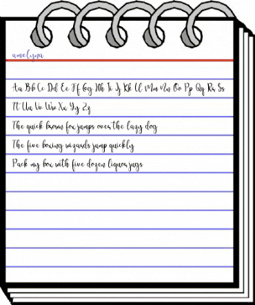 amelyna Regular animated font preview