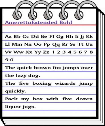AmerettoExtended Bold animated font preview