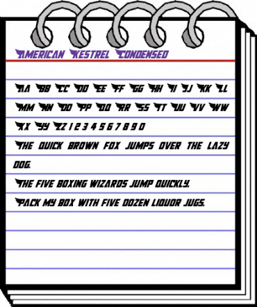 American Kestrel Condensed Condensed animated font preview