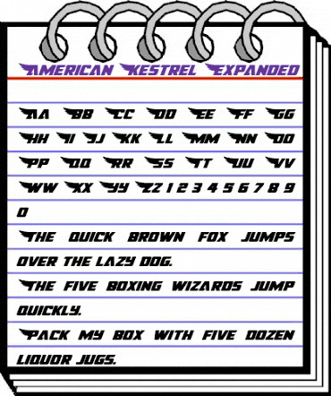 American Kestrel Expanded Expanded animated font preview
