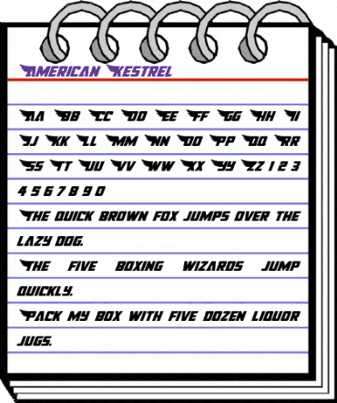 American Kestrel Regular animated font preview