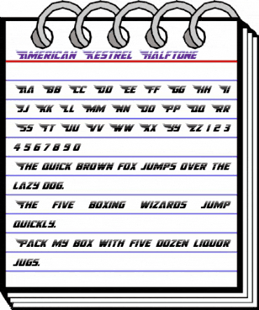 American Kestrel Halftone Regular animated font preview