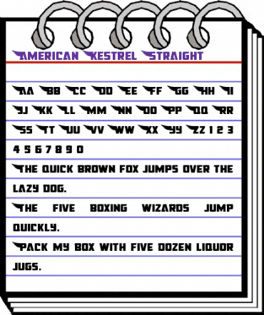American Kestrel Straight Regular animated font preview