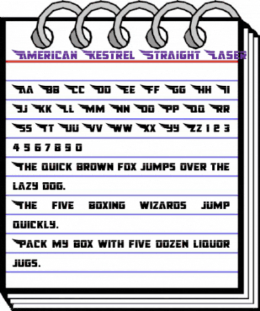 American Kestrel Straight Laser Regular animated font preview