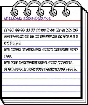 American Signs Regular animated font preview
