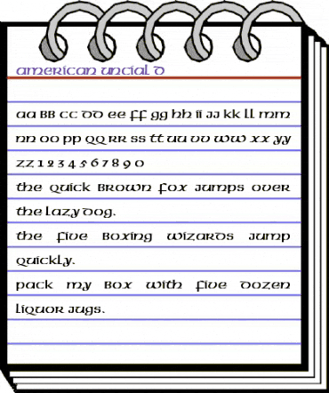 American Uncial D Regular animated font preview