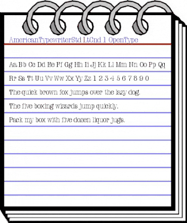 ITC American Typewriter Std Light Condensed animated font preview