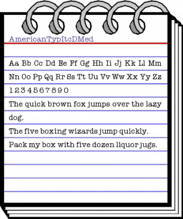 AmericanTypItcDMed Regular animated font preview