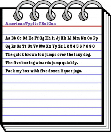 AmericanTypItcTBolCon Regular animated font preview