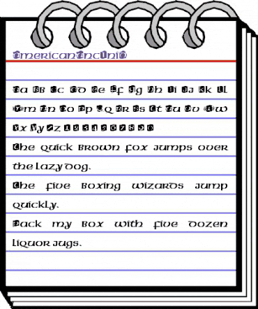 AmericanUncIniD Regular animated font preview