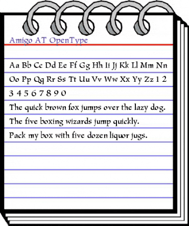 Amigo AT Regular animated font preview