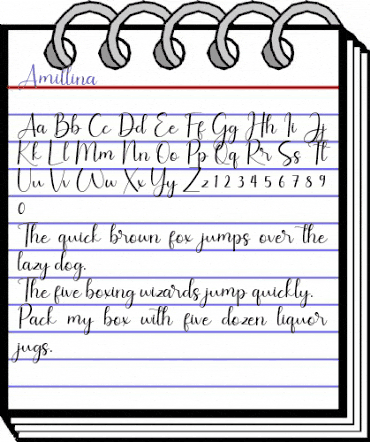 Amillina Regular animated font preview