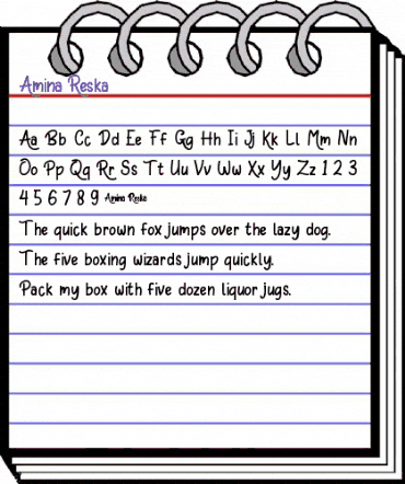 Amina Reska Regular animated font preview