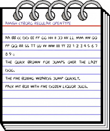 Amish Cyborg Regular animated font preview