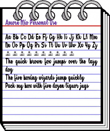 Amore Mio Personal Use Regular animated font preview