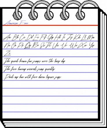 Amorisa Free Regular animated font preview