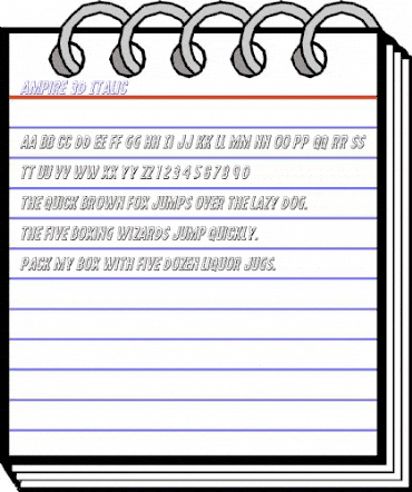 Ampire 3D Italic Italic animated font preview