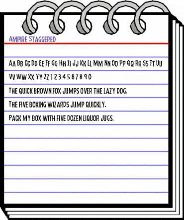 Ampire Staggered Regular animated font preview