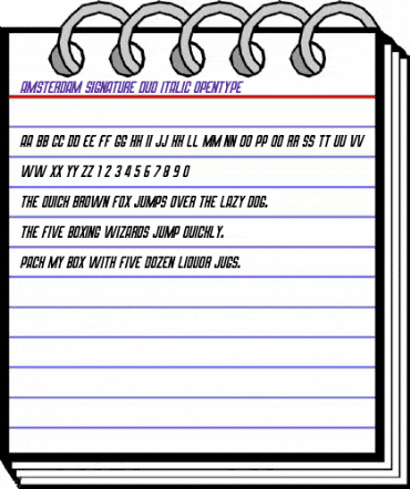 Amsterdam Signature Duo Italic Regular animated font preview