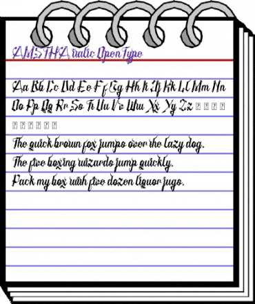 AMSTHA ITALIC Italic animated font preview